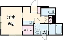 アズール琴平 1階1Kの間取り