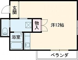 ライセル里 ワンルームの間取図画像