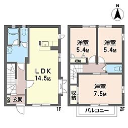 アミューズ大南 1階3LDKの間取り
