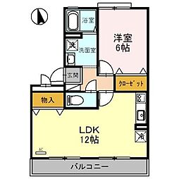 サフィニア三国 1LDKの間取図画像