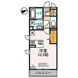 アネスティー 3階ワンルームの間取り