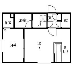 Campanella平岸(カンパネラ平岸)　仮)平岸4-9MS 4階1LDKの間取り