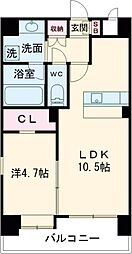 アップリッチ本荘 8階1LDKの間取り