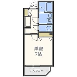 セイワパレス福島駅前 3階1Kの間取り