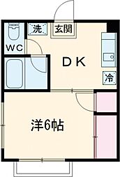 JR高崎線 熊谷駅 徒歩11分の賃貸アパート 1階1DKの間取り