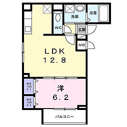 エルグ3 2階1LDKの間取り