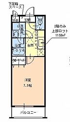 フジパレス黒土 1Kの間取図画像