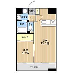 LIBTH水前寺 2階1LDKの間取り