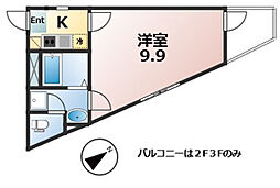 東武伊勢崎線 春日部駅 徒歩13分の賃貸アパート 1階1Kの間取り