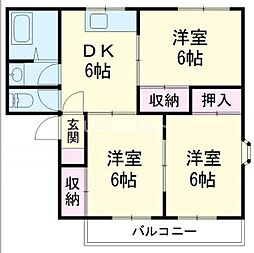 セジュール柏B 3DKの間取図画像