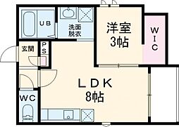 R-smart　W　熊大病院 1階1LDKの間取り
