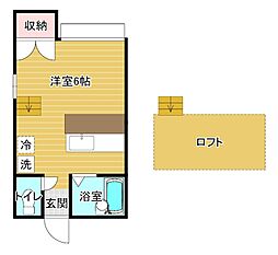大志館2 ワンルームの間取図画像