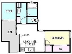 EASEMinatoeast 1LDKの間取図画像