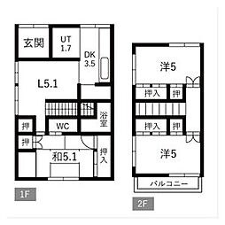 保見町南山戸建 1階3DKの間取り