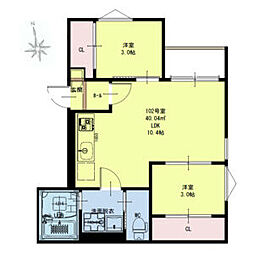 REGALEST Y、s 1階2LDKの間取り
