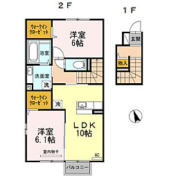 珠蘭ハウス 2LDKの間取図画像