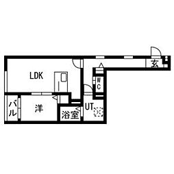 La vita comodo sapporo　「ラ　ヴィータ　コーモド　サッポロ」 3階1LDKの間取り