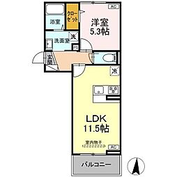 ウィルコート仙崎 301 3階1LDKの間取り
