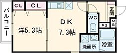 フジパレス弥刀駅北II番館 1階1DKの間取り