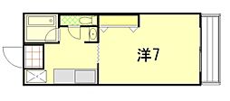 サンライフ市地B 1Kの間取図画像