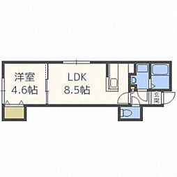 アイプラス平岸 101 2階1LDKの間取り
