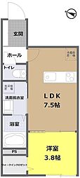 ACQUE　TORRE（アクアトーレ） 1階1LDKの間取り