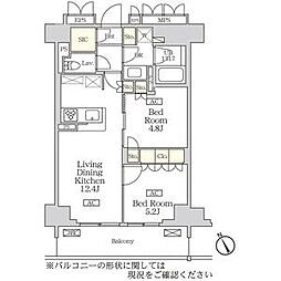 リーフシティ市川　ザ・レジデンス 9階2LDKの間取り