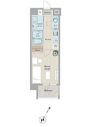 COLAS MIFUNE WEST 5階1Kの間取り