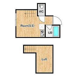 クレセントパーク六浦 1階ワンルームの間取り