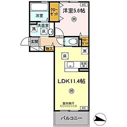 Maison Bonheur（メゾン　ボヌール） 1階1LDKの間取り