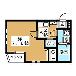 A-レガート大曽根西 1Kの間取図画像
