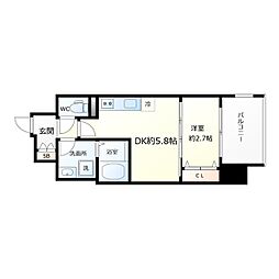 テラ堺市駅 4階1DKの間取り