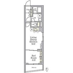 TKS中野新橋 1LDKの間取図画像
