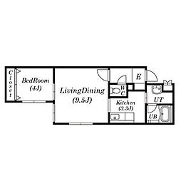 ALIVIO 1階1LDKの間取り
