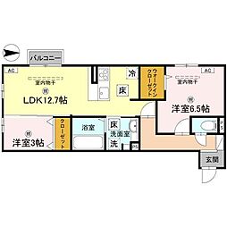D-Regalo成和 1階2LDKの間取り