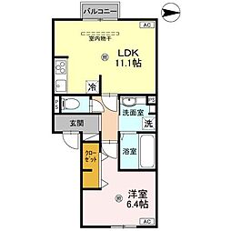 D-Regalo成和 2階1LDKの間取り