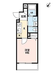 リベルテ柳瀬川(リベルテヤナセガワ) 3階1Kの間取り