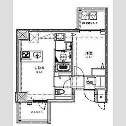 S-RESIDENCE両国serea 1LDKの間取図画像