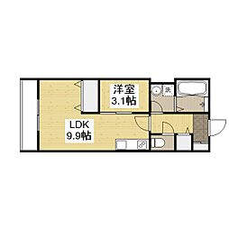 ＴＨＥ　ＡＰＡＲＴＭＥＮＴ福山駅前 2階1LDKの間取り