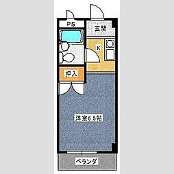 ヒルトップA 1Kの間取図画像