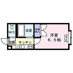 メイプル松島 1階1Kの間取り