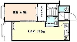 ヴァンヴェール柳町 4階1LDKの間取り