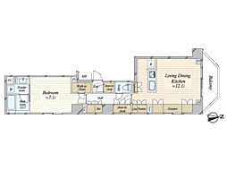ベルジェンド西日暮里グランセルサス 4階1LDKの間取り