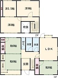 川島東町戸建て 1階5LDKの間取り