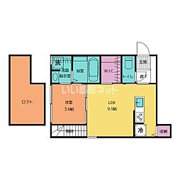 ＭＩＮＤＳ　ＳＱＵＡＲＥ 2階1LDKの間取り