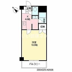 ルノアス博多 1Kの間取図画像