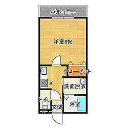 レトアアルテミス 103 1階1Kの間取り