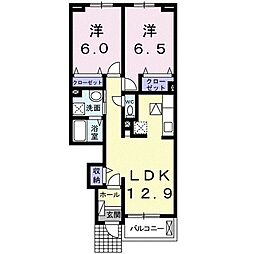 紅葉 2LDKの間取図画像