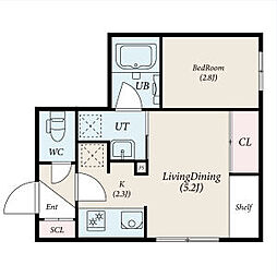 厚別中央4-4MS(仮) 3階1DKの間取り