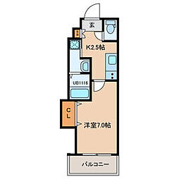A-MENT385 108 1階1Kの間取り